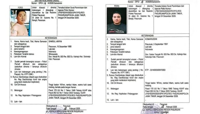 Polres Pasuruan Buru 2 Oknum Ormas Sakera, DPO Dikabarkan Kabur”