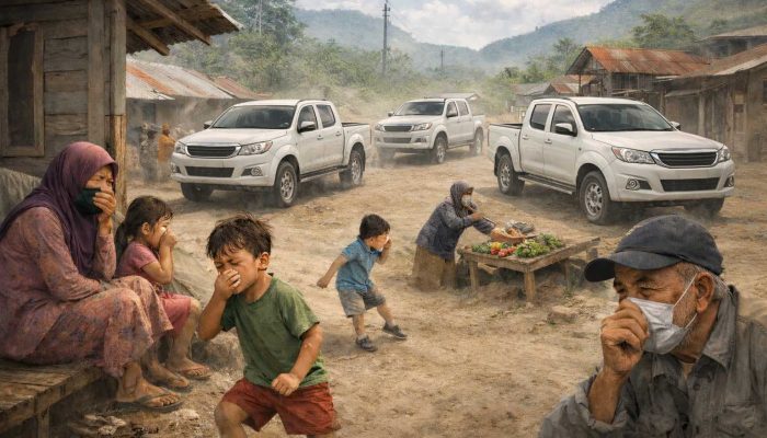 Warga Labuang Bajo Keluhkan Debu Aktivitas Kendaraan Oprasional Tiga Perusahaan