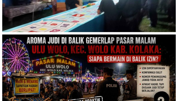 Aroma Judi di Balik Gemerlap Pasar Malam Ulu Wolo, Kec. Wolo Kab. Kolaka: Siapa Bermain di Balik Izin?