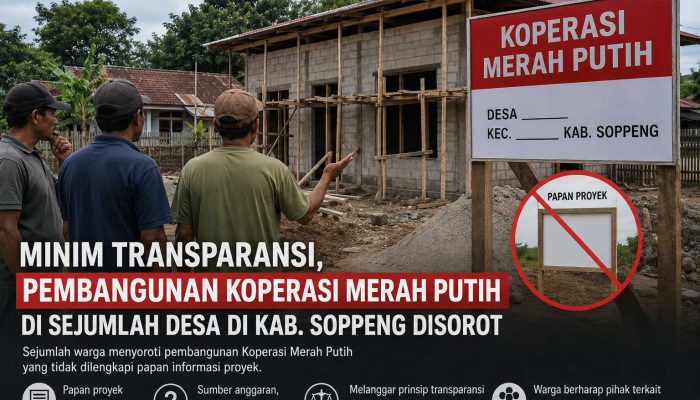 MINIM TRANSPARANSI, PEMBANGUNAN KOPERASI MERAH PUTIH DI SEJUMLAH DESA DI KAB. SOPPENG DISOROT