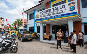 Viral Aksi ‘Perang-perangan’ Bocah di Samping Masjid Syura, Polsek Tallo Ambil Langkah Persuasif