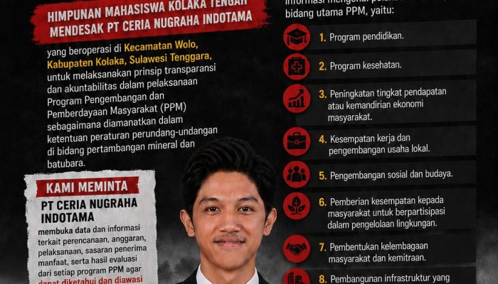 Transparansi PPM Harga Mati: Himpunan Mahasiswa Kolaka Tengah Minta PT CNI Buka Data kepada Masyarakat 
