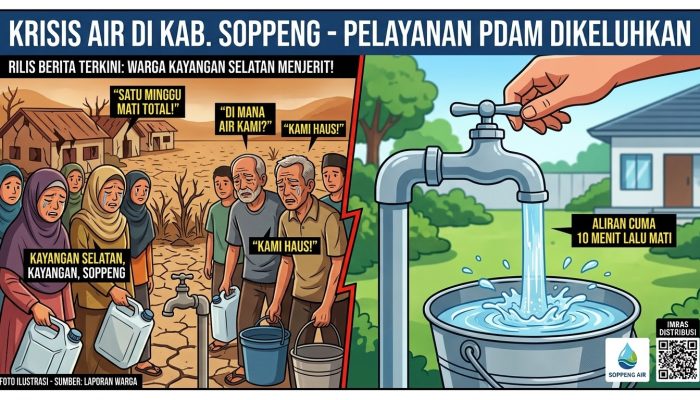 Pelayanan PDAM Soppeng Dikritik, Air Mengalir Jernih Cuma 10 Menit di Kayangan Selatan