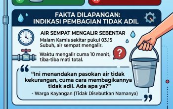 Layanan PDAM Soppeng Dikritik: Air Mati Sepekan di Kayangan Selatan, Distribusi Dinilai Tak Adil