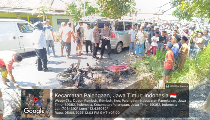 Motor Angkut BBM Bertabrakan dengan Pikap di Pamekasan, Satu Tewas Terbakar