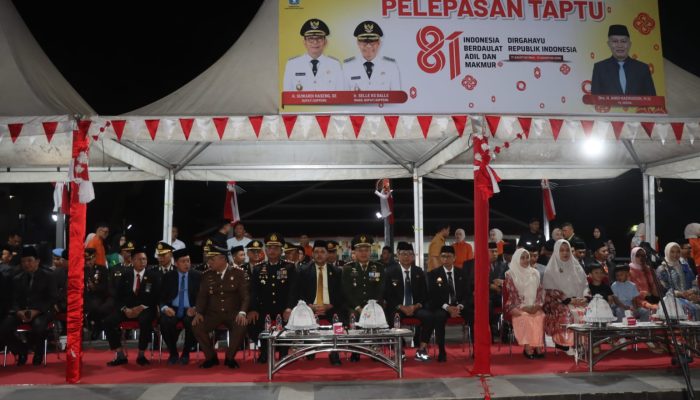 Malam Taptu HUT ke-81 RI di Soppeng Berlangsung Khidmat, Kapolres Pastikan Pengamanan Optimal