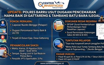 Kasus Pencemaran Nama Baik di Gattareng Resmi Ditangani Polres Barru, Pelapor Minta Tambang Batu Bara Ilegal Diusut