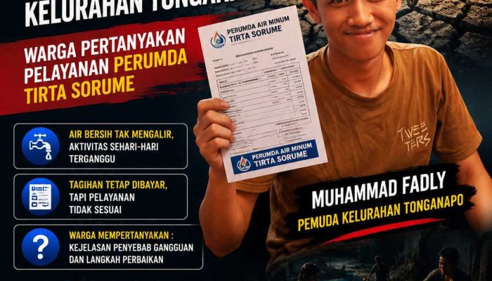 Krisis Air Bersih Melanda Kelurahan Tonganapo, Warga Pertanyakan Pelayanan Perumda Tirta Sorume