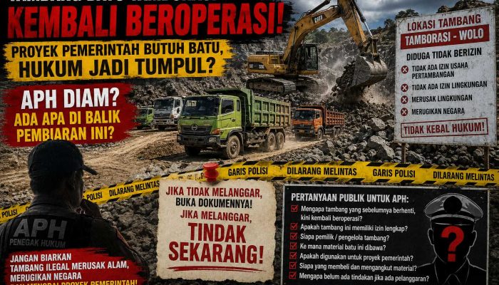 Tambang Batu Tamborasi Kembali Beroperasi, APH Jangan Tutup Mata! Ada Apa di Balik Pembiaran?