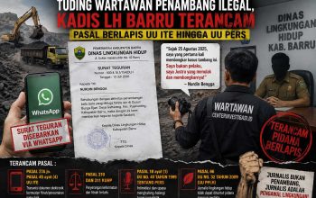 Tuding Wartawan Penambang Ilegal, Kadis LH Barru Terancam Pasal Berlapis UU ITE Hingga UU Pers