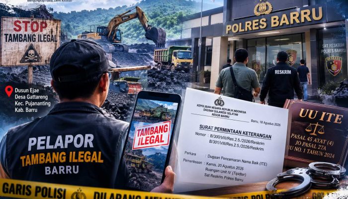 Lapor Soal Tambang Batu Bara Ilegal, Pelapor Dugaan Pencemaran Nama Baik Siap Penuhi Panggilan Polres Barru