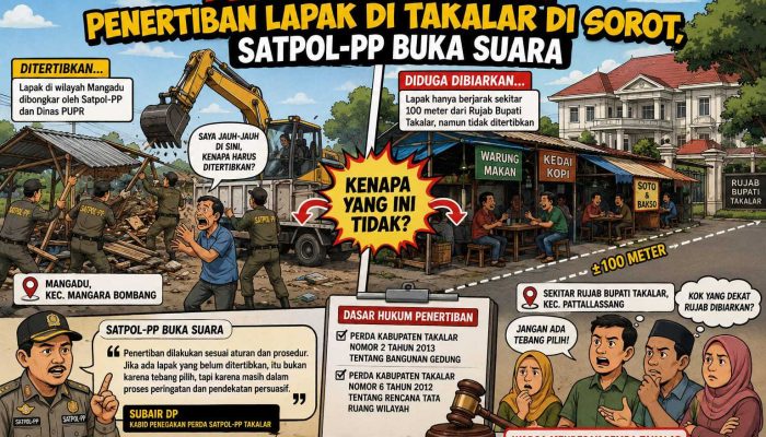 Dugaan Tebang Pilih Penertiban Lapak di Takalar Disorot, Satpol PP Buka Suara