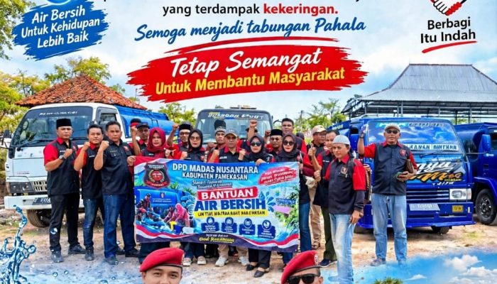 Ormas Madas Nusantara Pamekasan Salurkan Bantuan Air Bersih ke Desa Terdampak Kekeringan dan Pondok Pesantren