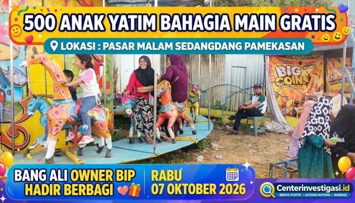 500 Anak Yatim Nikmati Wahana Gratis di Pasar Malam Sedangdang