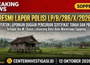 Sengketa Tanah Warisan di Soppeng Berujung Laporan Polisi, Warga Klaim Sertifikat dan PBB Dirampas
