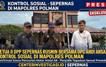 KETUA II DPP-SEPERNAS RUSMIN, SELAKU PIMPINAN REDAKSI CENTERINVESTIGASI.ID, BERSAMA KETUA DPC SEPERNAS ANDI ANSARI LAKUKAN KONTROL SOSIAL DI MAPOLRES POLMAN