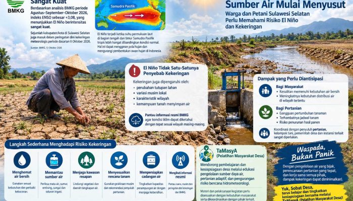 El Niño Sangat Kuat, Risiko Kekeringan Mengintai Sulawesi Selatan: Warga dan Petani Diimbau Siaga